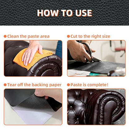 Leather Repair Kit, Large Vinyl Repair Patch for Couches Furniture - color: Dark Coffee, size: 23.6x78.7 inch