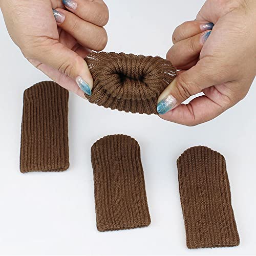 Knitted Chair Leg Socks Protectors for Hardwood Floor Protectors High Elastic Bar Stool Leg Covers Double Thickness Furniture Pads, Chair Leg Covers Caps Set (Brown, 24) - size: 24