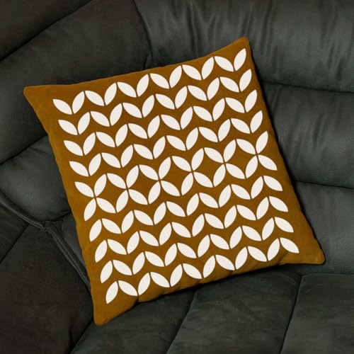FINGERINSPIRE 9Pcs Geometric Painting Stencils with a Brush 11.8x5.9Inch Infinitely Interlocking Patterns Stencils Pattern Themes PET Template for Wood Floor Tile Wall Fabric Furniture DIY