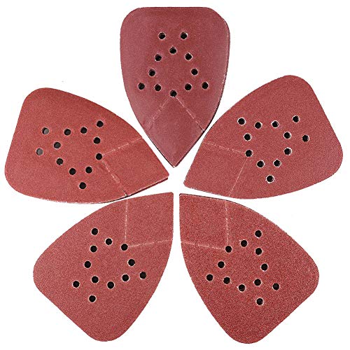LotFancy Sanding Pads for Black and Decker Mouse Sanders, 50PCS 60 80 120 150 220 Grit Sandpaper Assortment - 12 Hole Hook and Loop Palm Detail Sander Sanding Sheets Sand Paper - size: 60/80/120/150/220 Grit