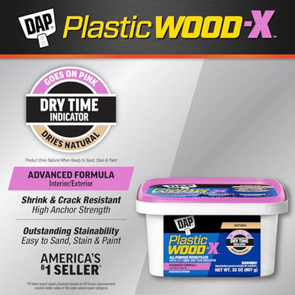 PLASTIC WOOD DAP X with DryDex Wood Filler, Natural, 32 Oz (7079800543)