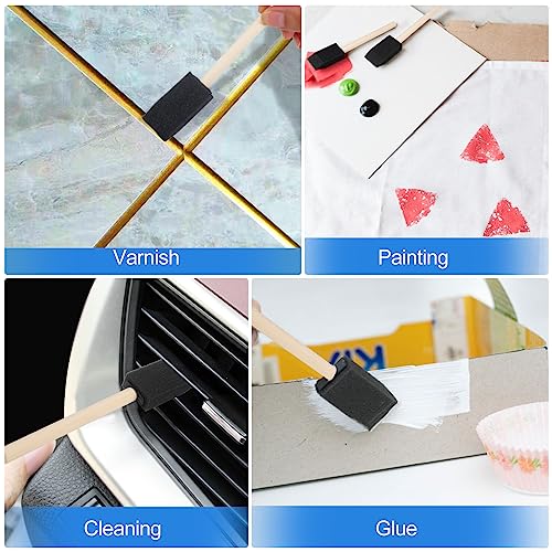 40 Pcs Foam Brush,1” Foam Paint Brushes, Wood Handle Sponge Paint Brush, Brushes for Painting for Staining, Varnishes, and DIY Craft Projects (Pack of 2) - size: 40PCS (Pack of 2)