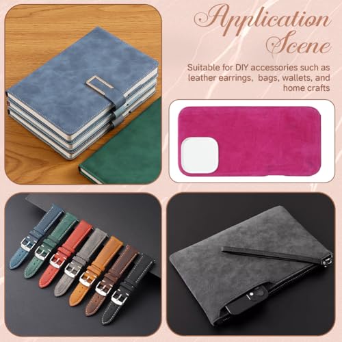 11 x 8 Inch 10 Colors Frosted Faux Suede Fabric Velvety Touch Solid PU Leather Sheets Waterproof Smooth Soft Synthetic Leather Vinyl Rolls for Upholstery Handmade DIY Sewing Crafts - color: 10 Colors 2