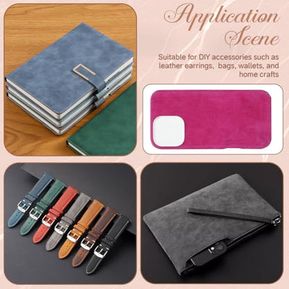 11 x 8 Inch 10 Colors Frosted Faux Suede Fabric Velvety Touch Solid PU Leather Sheets Waterproof Smooth Soft Synthetic Leather Vinyl Rolls for Upholstery Handmade DIY Sewing Crafts - color: 10 Colors 2