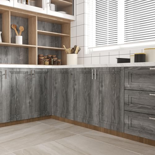 Grey Wood Contact Paper Peel and Stick Thick Oak Wood Grain Wallpaper for Kitchen Cabinet Countertop Contact Paper Waterproof Woods Self Adhesive Vinyl Wallpaper for Desk Table 15.7"x118" - size: 15.7" x 118"
