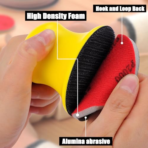 MAXMAN 20Pcs Sanding Sponge Set, 3" Foam Sanding Pads, 180Grit for Wood - style: 180 Grit