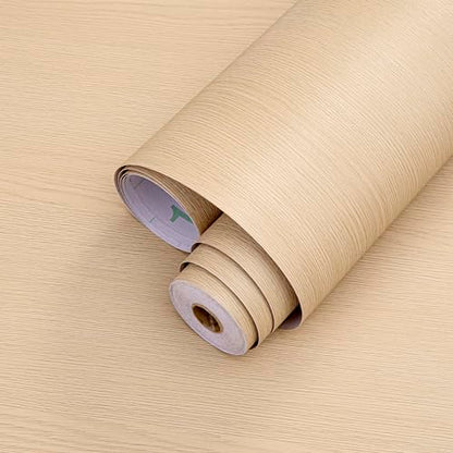 Haimin Wallpaper 24" x 393" Wood Contact Paper Peel and Stick Vinyl Roll - color: Yellow (01)