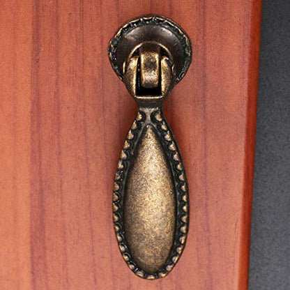 dophee 2 Pack Antique Bronze Single Hole Cabinet Handle Pulls, 2.36"x0.71"