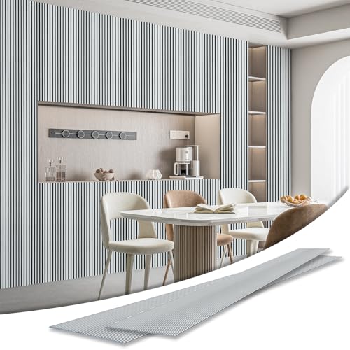 Art3d Fine Bar Design Slim Slat Wall Panel, 104 x 12 Inch, 4-Pack, Poplar - color: Fine Bar Poplar