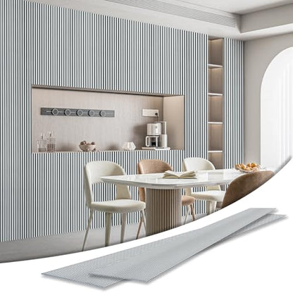 Art3d Fine Bar Design Slim Slat Wall Panel, 104 x 12 Inch, 4-Pack, Poplar - color: Fine Bar Poplar