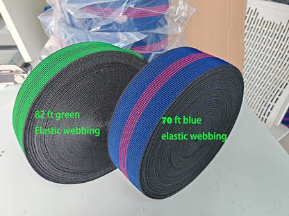 Thick and Heavy Duty Strong Elasticity Elastic Webbing,Dark Blue and Red,2.76" Wide,20' Long,Upholstery DIY,Sofa,Chair,Couch Sitting Belt Replacement,Upholstery Modification Elasbelt (20)