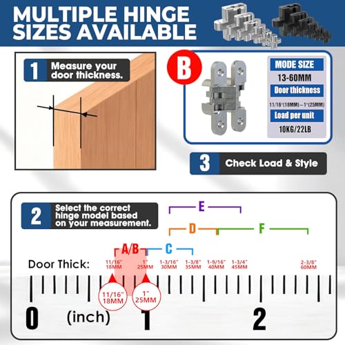Hidden Door Hinge 0.51 * 2.36Inch 4Pack 180Degree Invisible Black - color: Black, size: 0.51*2.36Inch(4Pcs)