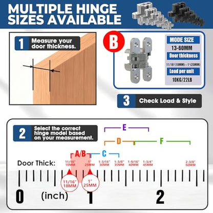 Hidden Door Hinge 0.51 * 2.36Inch 4Pack 180Degree Invisible Black - color: Black, size: 0.51*2.36Inch(4Pcs)
