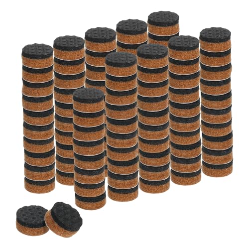 uxcell 100 Pcs Felt & EVA Furniture Pads, 2/5" (10mm) Round Furniture Feet Wood Floor Protectors Self Adhesive for Protecting Hardwood Floors, Table Legs and Chair Legs, Brown+Black - size: 3/8"