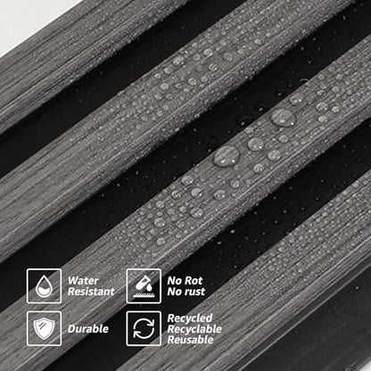Art3d 96 x 6 Inch 3D Fluted Wood Textured Slat Wall Panels, 8-Pack, Grey - color: Grey, size: 96*6