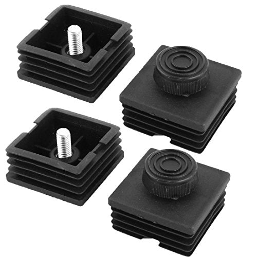 uxcell Plastic Square Adjustable Furniture Leveling Foot Insert 50 x 50mm 4 Sets