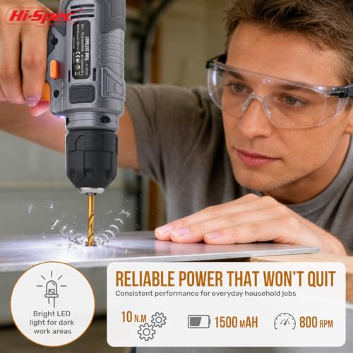 Hi-Spec 8V USB Power Drill Driver Bit Set with Hanging Kit for DIY, Gray - color: Gray, size: 75PCS