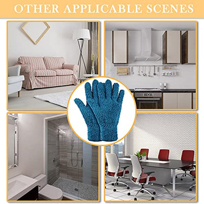 Patelai 3 Pairs Microfiber Dusting Gloves for Plants Leaf, Medium - color: Dark Blue, Gray, Khaki, size: Medium
