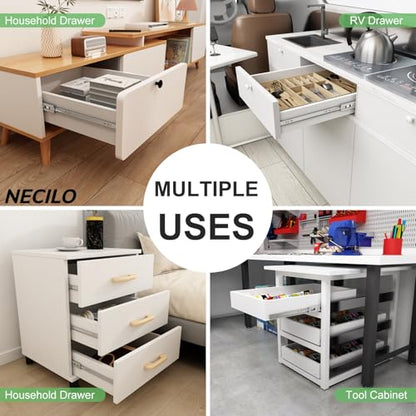 NECILO 22 Inch Stainless Steel Soft Close Drawer Slides, 100lb - size: 22 Inch