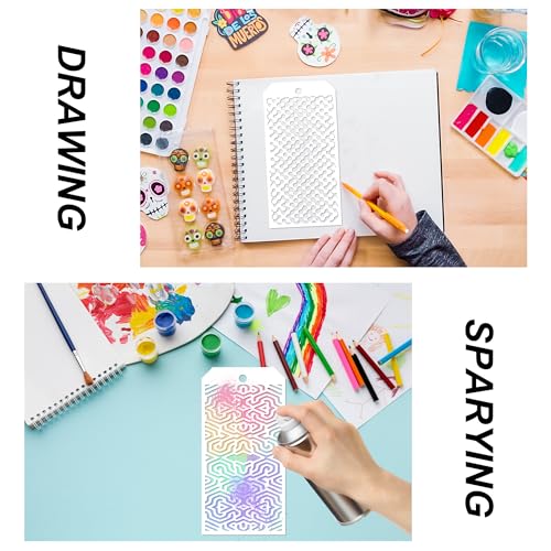 14 Pieces for Crafts Stencils Texture Stencils for Painting - size: Mix Stencils
