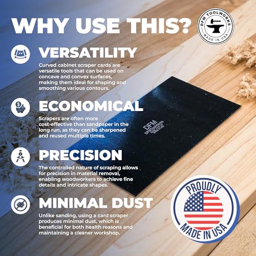 DFM Tool Works Blue Cabinet Scraper Rectangle Set -MADE IN USA- (2, 0.032" x 3" x 6") - size: 0.032" x 3" x 6"