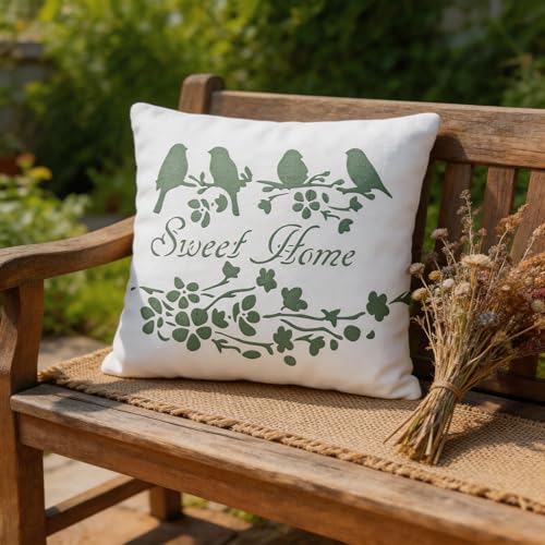 TIAMECH A4 Reusable Sweet Home Bird Stencil for Painting - style: Sweet Home Bird