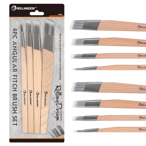 ROLLINGDOG 8PCS Trim Paint Brush Detail Trim Brush Cutting in Brush - color: 8pc
