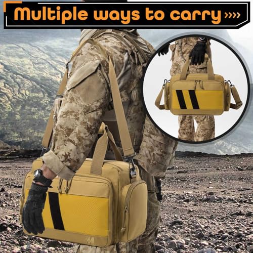 Range Bag -Medium Size Gun Range Bag for Handguns,Pistols and Ammo - color: Khaki