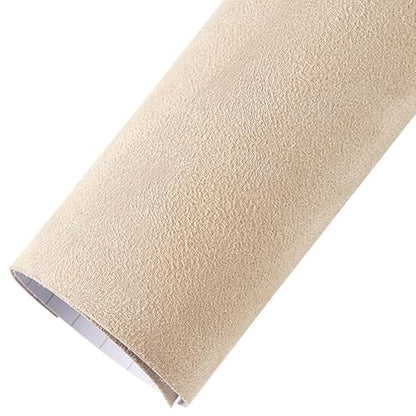 Suede Fabric Car Vinyl Wrap Sticker Sheet, 29.53"x60", Beige - color: Beige, size: 29.53" x 60"