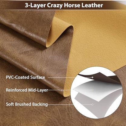 Faux Leather 1.0mm Upholstery Fabric by the Yard 8 Yard Tan Brown - color: Tan Brown, size: 8 Yard