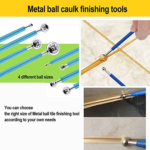 7pcs Caulking Tool Kit, Metal Ball Tile Caulk Finishing Tools