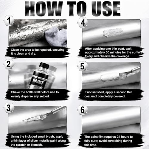 JAOJAO Silver Paint For Metal 100ml Precise Repair Effective Coverage