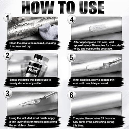 JAOJAO Silver Paint For Metal 100ml Precise Repair Effective Coverage