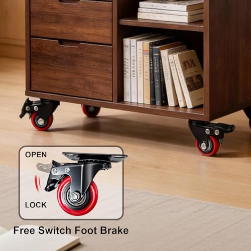 1.5" Caster Wheels,1.5 inch Heavy Duty Casters with Brake Set of 4 - size: 1.5 Inch (4 Pack)
