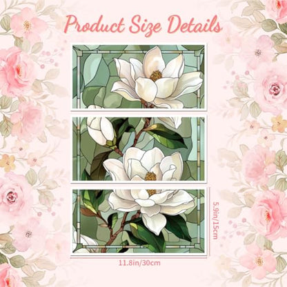 Peacoblue Glass Style Magnolia Rub On Transfers for Furniture Craft 6"x12" - style: Glass Style Magnolia