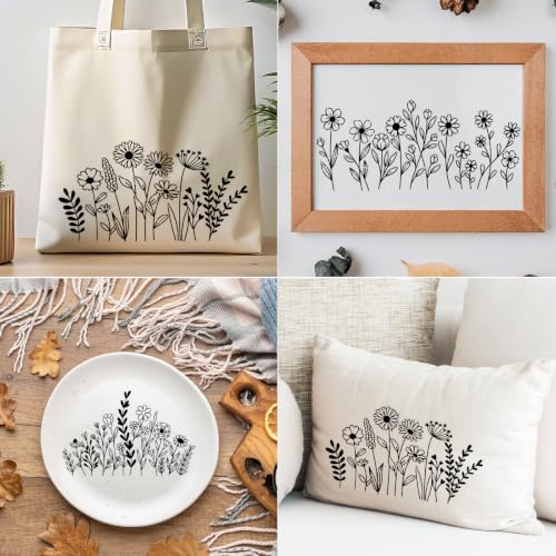 Floral Stencils for Walls Reusable Painting Templates for Crafts Wood - style: Floral plants