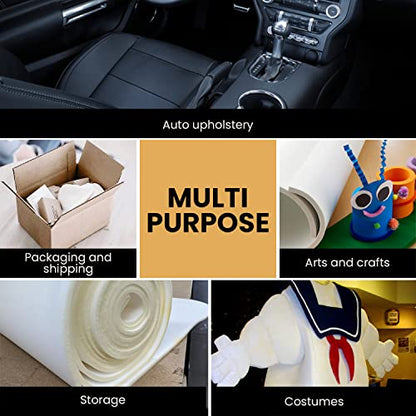 AK TRADING CO. 1/2” Thick Open Cell Upholstery Foam Padding – 56” Wide – By The Yard – Soft, High-Quality Upholstery, Crafts & DIY Projects Foam - color: 10 Yards, size: 1/2"