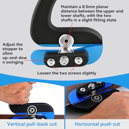 Edge Banding Trimmer, Woodworking Veneer Cutter with Dual Offset Bearings & Sharp Blades Comfort Handle Professional Edge Band Tools Trimmer Deburring Planing Trimming Tool for Straight,Curved Edges