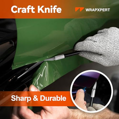 WRAPXPERT Car Window Tint Installation Kit, Profession Tool Kit Vinyl Wrap for Cars with Craft Knife and Blades, 2PCS Felt Squeegee, Micro Squeegee for Car Window Tint Installation Kit