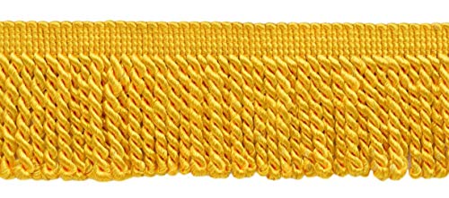 DÉCOPRO 2 1/2" (6cm) Bullion Fringe Trim (Style# EF25) Flag Gold #140 (Bright Yellow Gold) 5 Yards (4.5m/15 ft) - color: Pineapple Gold #140 (Bright Yellow Gold), size: 2 1/2" (6cm)
