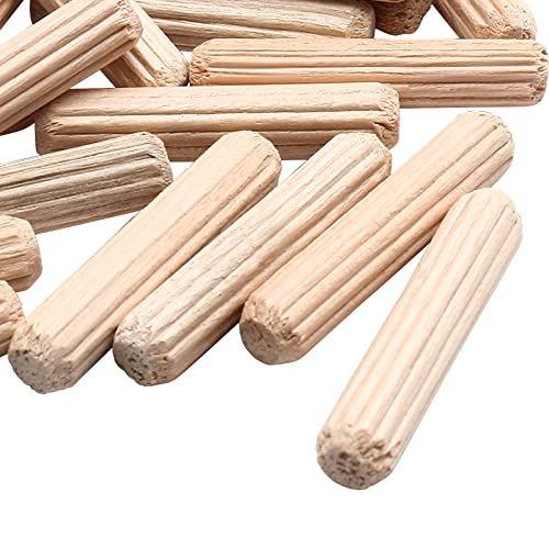 120Pcs 1/4" x1-1/8 Hardwood Fluted Dowel Pins for Woodworking DIY - size: 1/4" x 1-1/8"