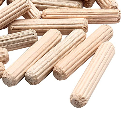120Pcs 1/4" x1-1/8 Hardwood Fluted Dowel Pins for Woodworking DIY - size: 1/4" x 1-1/8"