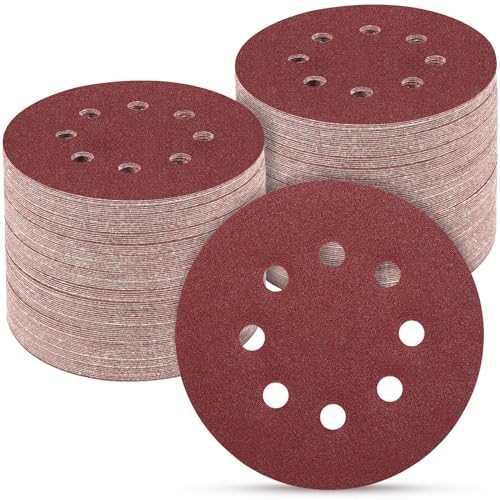 100PCS 5 Inch Sanding Discs 100 Grit Sandpaper for Orbital Sander - style: Aluminum oxide