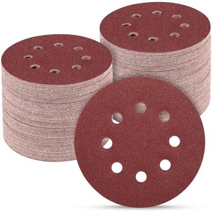 100PCS 5 Inch Sanding Discs 100 Grit Sandpaper for Orbital Sander - style: Aluminum oxide