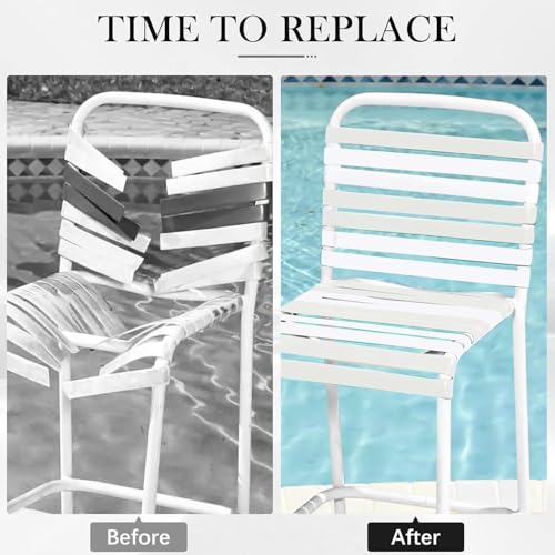 LukLoy 2" Wide 60ft Long Vinyl Straps for Patio Chairs Repairs, White - color: White, size: 60 Ft strap + 60 rivets