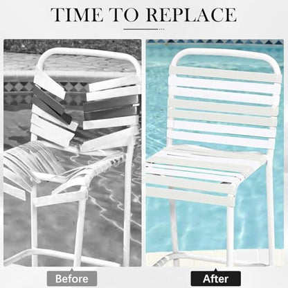 LukLoy 2" Wide 60ft Long Vinyl Straps for Patio Chairs Repairs, White - color: White, size: 60 Ft strap + 60 rivets
