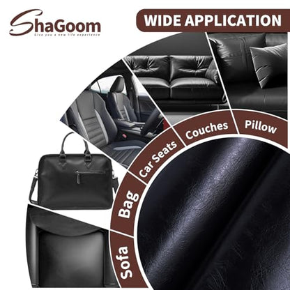 Shagoom Leather Repair Patch, Vinyl Repair Patch for Couches Furniture - color: Glossy Black, size: 17X79 inch