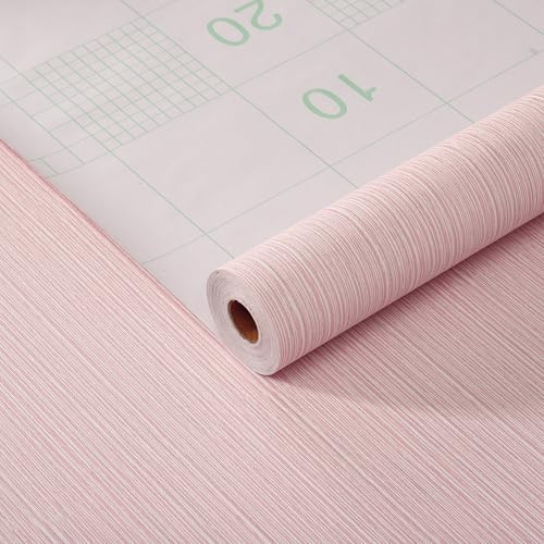 Grasscloth Textured Peel and Stick Wallpaper,Pink,24"x394" - color: Pink