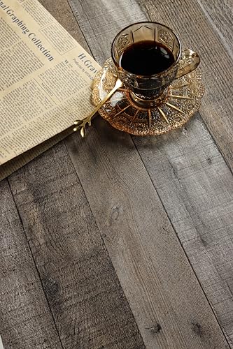 Livebor Gray Shiplap Peel and Stick Wallpaper Wood Wallpaper 17.7”x 236.2” - color: Dark Gray, size: 17.7" x 236.2"