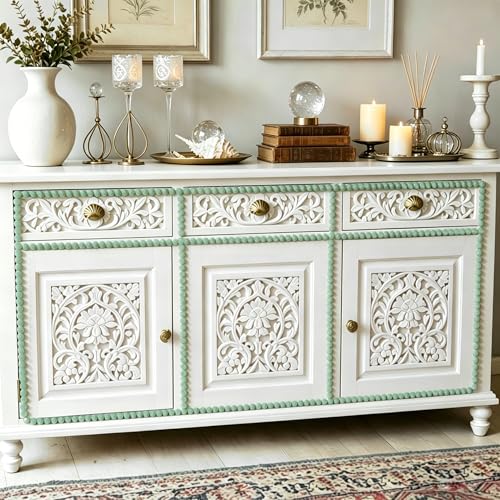 Flexible Molding Trim Peel and Stick-13ft/15mm Bead Mirror Frame Border - color: White